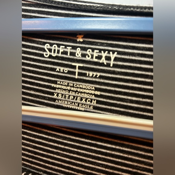 American Eagle Outfitters ‘Soft and Sexy’ striped top with bell sleeves. Size XS - Picture 2 of 8